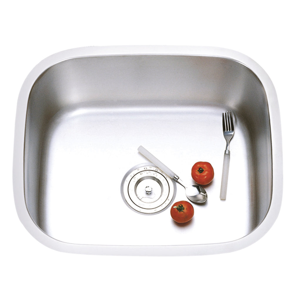 Stainless Steel Single Basin Sink, Rounded