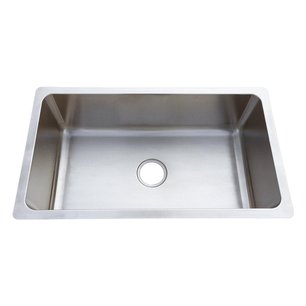 Stainless Steel Single Basin Sink, Squared